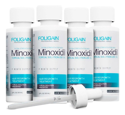Foligain Reducido Alcohol Minoxidil 5% Para Hombres 4 Meses