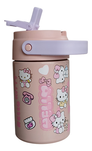 Termo Vaso Hello Kitty 500 Ml Acero Inox Antiderrames Niña
