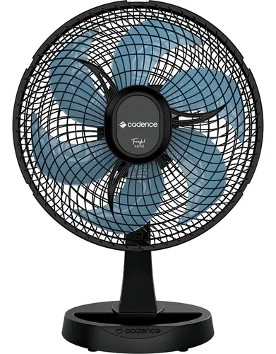 Ventilador De Mesa Cadence Vtr310 Fresh Mini 6 Pás 30cm 50w Estrutura Preto Pás Azul Material Das Pás Plástico 60 Hz 220v