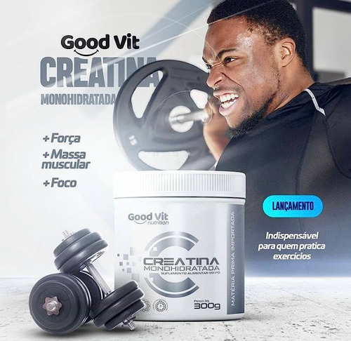 Pote potenciador de potencia con monohidrato de creatina Goodvit G+, 300 g, sabor sin sabor