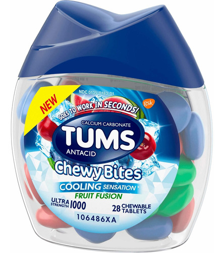 Tums Chewy Bites - Sensacin De Enfriamiento Rpido Anticido,
