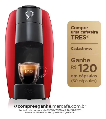 Cafeteira Espresso Lov Automática Vermelha 3 Corações