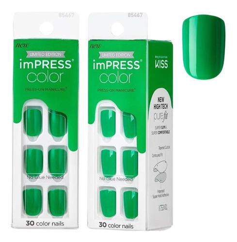 Unhas Autocolantes Kiss Impress Color Shamrock Imc01y9b