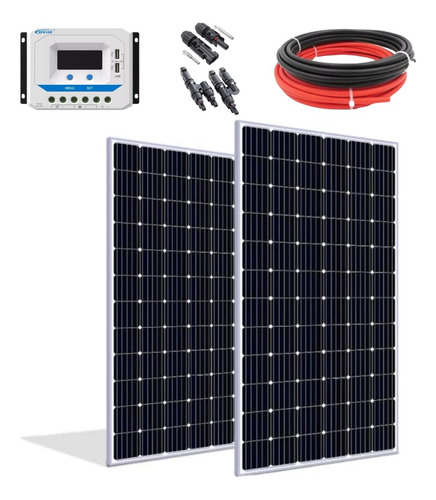 Kit De Energia Solar 2 Placas 280w Controlador 30a Cabo 10m