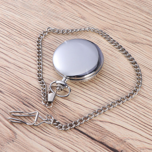 Reloj De Bolsillo Con Números De Esfera Blanca De Acero Inox