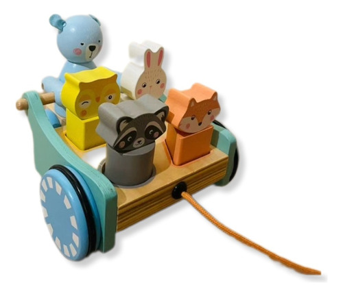 Carrito De Animales En Madera