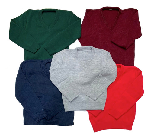Sweater Colegial 6 A16 Azul Bordó Verde Rojo Marron Gris Etc