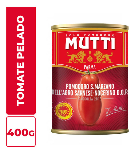 Lata De Tomate Mutti San Marzano Dop 400 Gr.