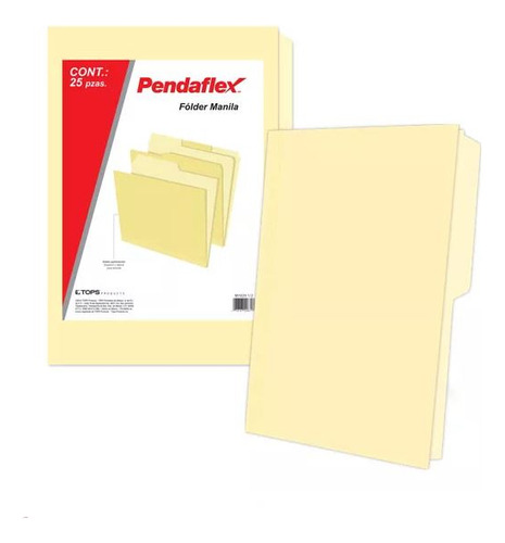 Folder De Manila Pendaflex M1025 1/2 Oficio Crema 25 Piezas