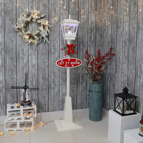 (a-50)led Lighted Christmas Street Lamp Cute Santa