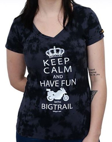 Baby Look Feminina Keep Calm Big Trail Moto Camiseta Gola V