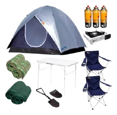 Barraca De Camping Luna 5 Com Fogareiro + Saco De Dormir