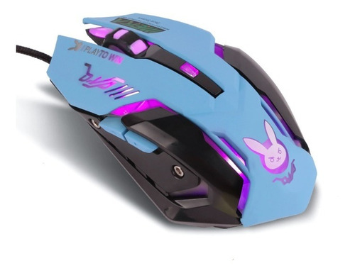 Mouse De Animé Retroiluminado Led Con 6 Botones 2400 Dpi