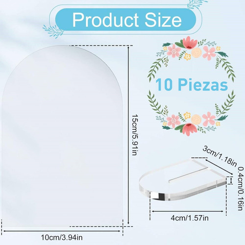 Placas Numéricas Acrílicas Para Mesas De Bodas Con Soportes 10 Piezas - Transparente