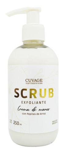 Cuvage Scrub Exfoliante Crema Manos Pepitas Arroz 250ml 6c