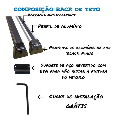 Rack De Teto Para Gol G5 G6 G7 13 14 15 16 17 100% Aluminio