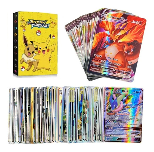 Lote 50 Cartas Pokémon Solo Vmax + Carpeta Álbum