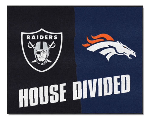 Nfl Casa Dividida Bronco Raiders House Alfombra 33.75 X