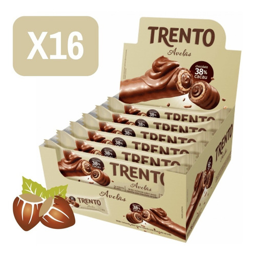 Chocolate Premium Trento Relleno De Avellana X16