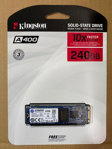 Imagen 3 de 7 de Disco Ssd Estado Solido M2 2280 240 Gb Kingston A400 Sata3.0