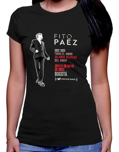 Camiseta Premium Dama Estampada Fito Paez Bogota 2023