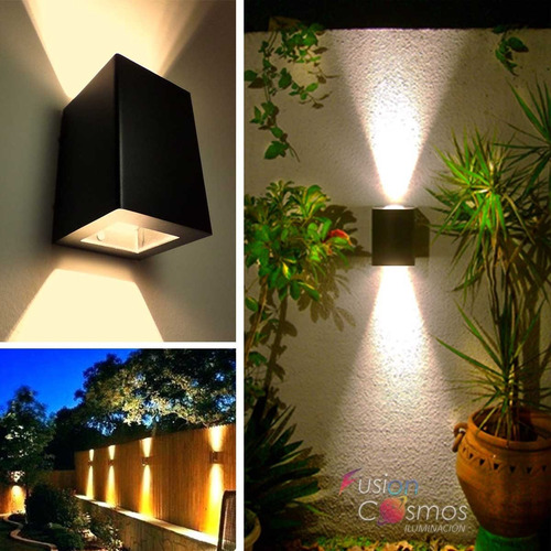 Imagen 9 de 10 de Aplique Bidireccional Luz Exterior Potente Led 12w Pack X14u