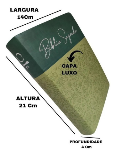 Imagem 6 de 10 de Bíblia Promoção Capa Luxo Letra Gigante Almeida Verde Oliva