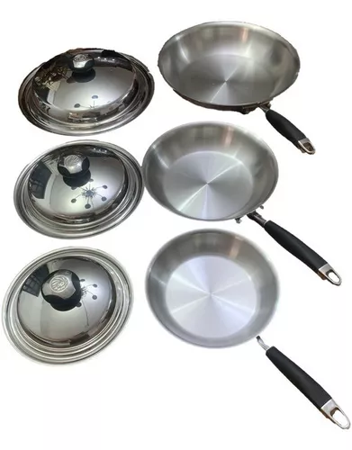 Set de Sartenes Gourmet, Utensilios premium americanos de cocina, en acero  inoxidable