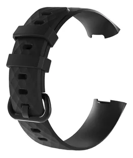 Pulsera de silicona compatible con el reloj inteligente Fitbit Charge 3, color negro