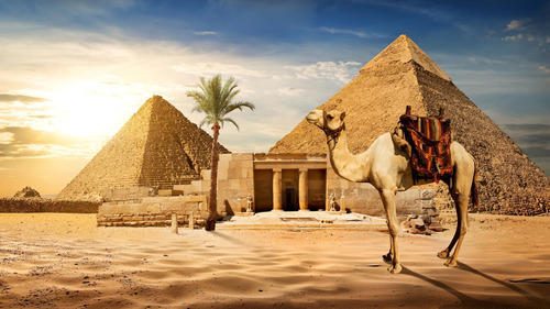 Vinilo Decorativo 40x60cm Egipto Piramides Nilo Esfinge M6