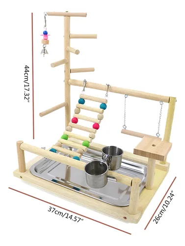 Escalera Perch Gym Playpen Con Comederos Para Agapornis