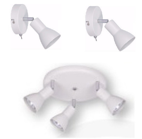 Imagen 3 de 5 de Aplique Velador Spot De Pared Acero Con Interruptor Gu10 Led