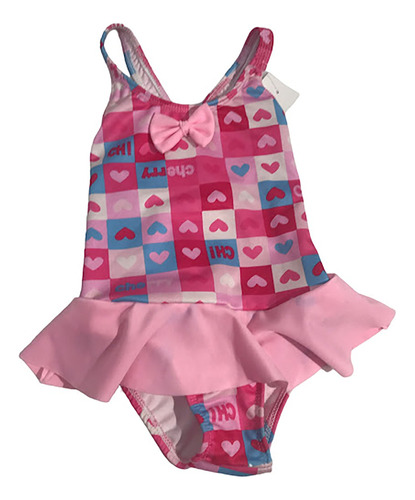 Malla Entera Bebe Con Volado Estampada Cherry 551