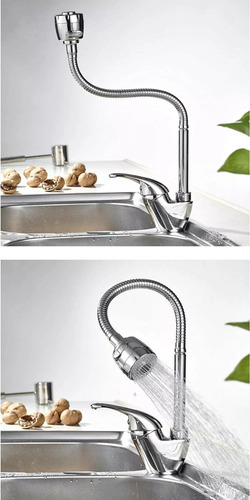 Llave Monomando Lavaplatos Flexible Fría Y Caliente Manguera
