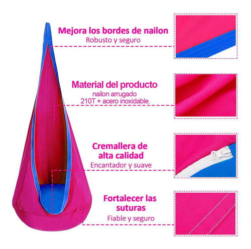 Columpio Sensorial Hamaca Niños Interior Y Exterio Con Cojín