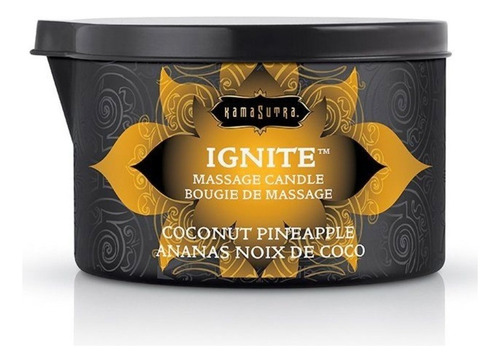 Vela Erótica De Masaje - Kamasutra Ignite Coco Y Piña 170g Fragancia Coco Con Piña