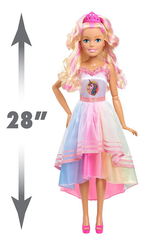 Just Play Barbie - Muñeca De Fiesta De Unicornio De 28 Pulga