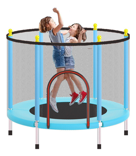 Trampolín Ninoto 1.5m Circular Con Red De Seguridad Lona De Salto Azul Cobertor De Resortes Azul
