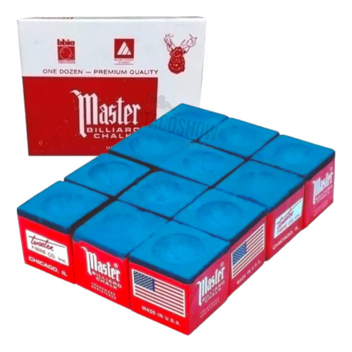Giz Para Sinuca Master Profissional Original Caixa Com 12 Un