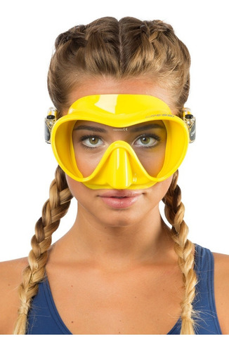 Visor Cressi F1 Frameless Snorkeling Y Apnea Amarillo - Pvr
