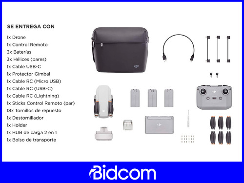 Drone Dji Mavic Mini 2 Fly More Combo + 3 Baterias Y Bolso