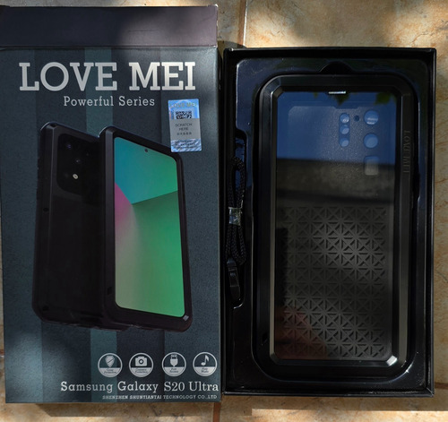 Funda Love Mei Para Samsung Galaxy S20 Ultra Negro Lisa (Usado)