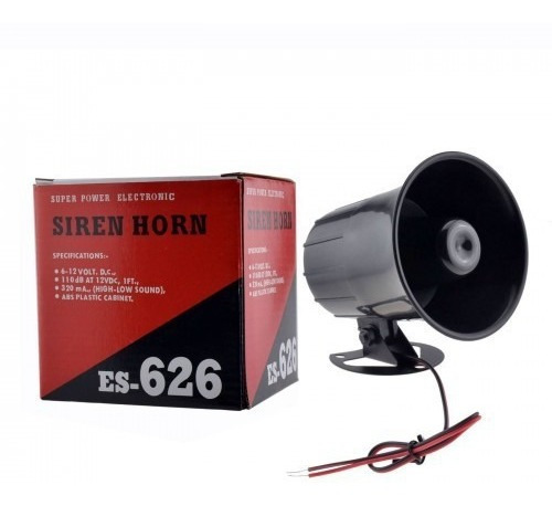 Sirena Siren Horn 15w 12v 1 Tono Alarma 