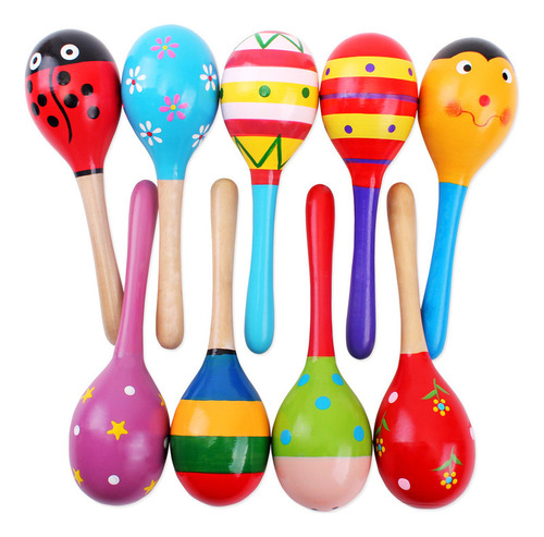 Maracas De Madera Sonajero Maracas Juguete 8pcs