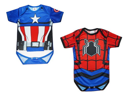 Pañaleros Bebé Spiderman & Capitán América Vengadores Trajes