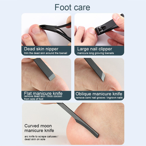 Kit De Limpieza De Uñas Juego De Herramientas Con Cortapelos