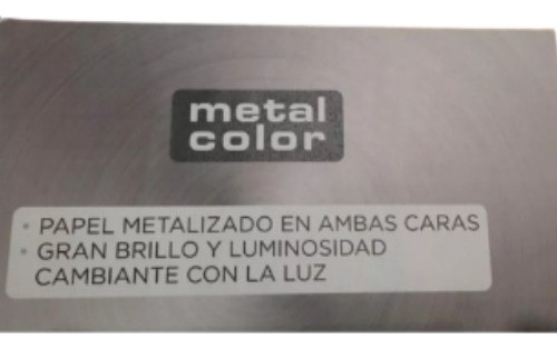 Opalina Metalizada Metal Color Plateado 250gr 10 Hojas A4