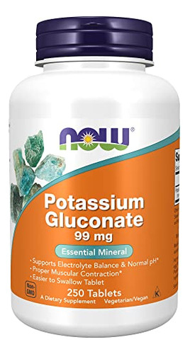 Supplements Now, Gluconato De Potasio, 99 Mg, 250 Comprimido