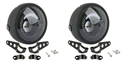 2 Soportes Laterales Led En Espiral Blancos Cafe Racer Bobbe