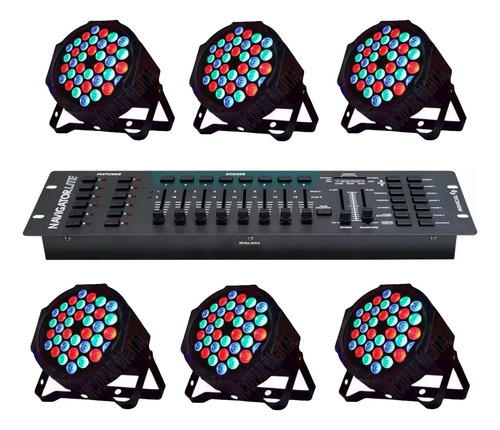 Combo Iluminacion 6 Luces 36 Par Led + Consola Dmx 